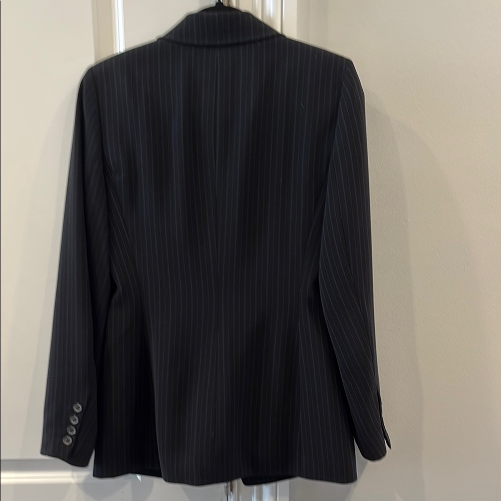 Anne Klein Navy Pinstripe Pantsuit - Picture 3 of 6